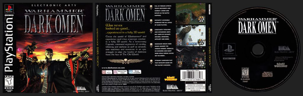 PSX PlayStation Warhammer: Dark Omen Black Label Retail Release