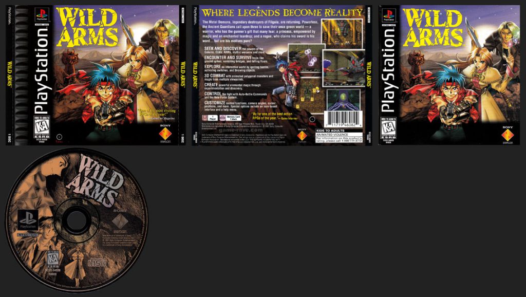 PSX PlayStation Wild Arms 1 Ring Release Black Label Double Jewel Case Retail Release