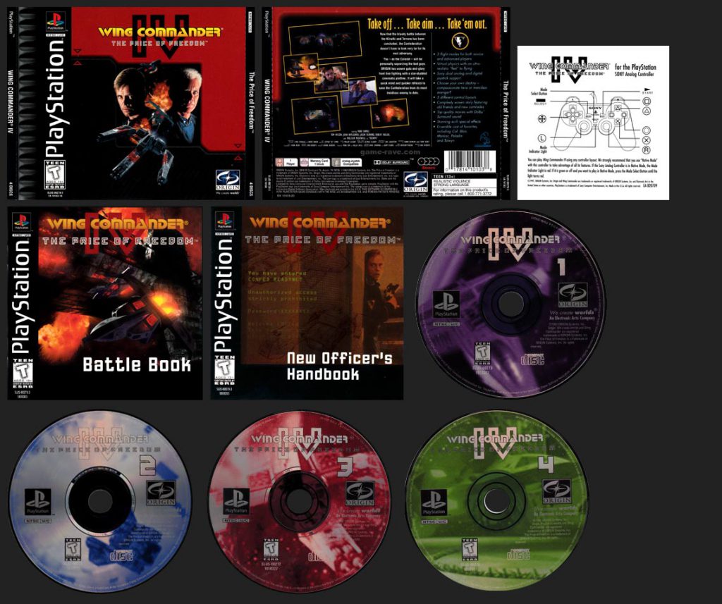 PSX PlayStation Wing Commander IV The Price of Freedom Double Jewel Case Black Label Retail Release