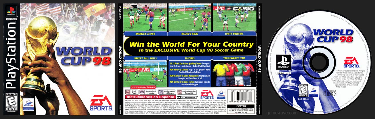 PSX PlayStation World Cup 98 Black Label Retail Release