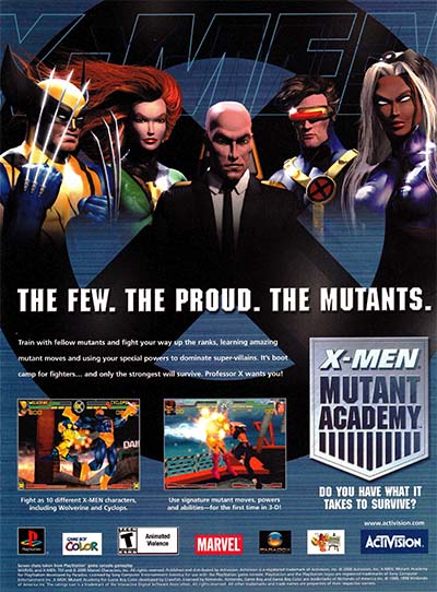 PSX X-Men Mutant Academy Magazine Ad 1-Page