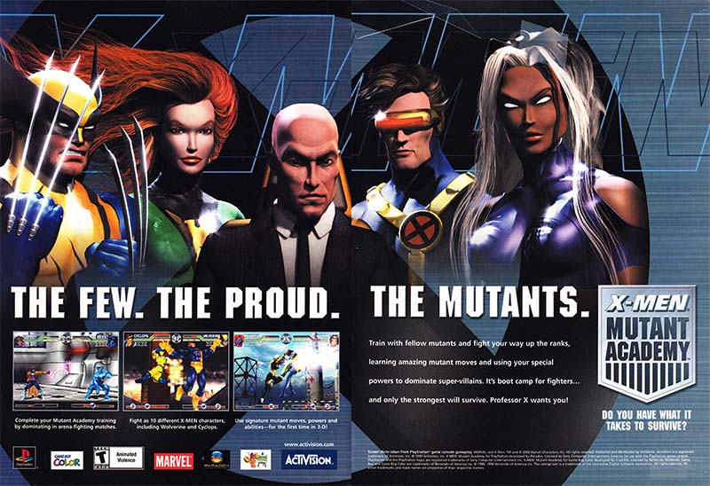 PSX X-Men Mutant Academy Magazine Ad 2-Page Ad