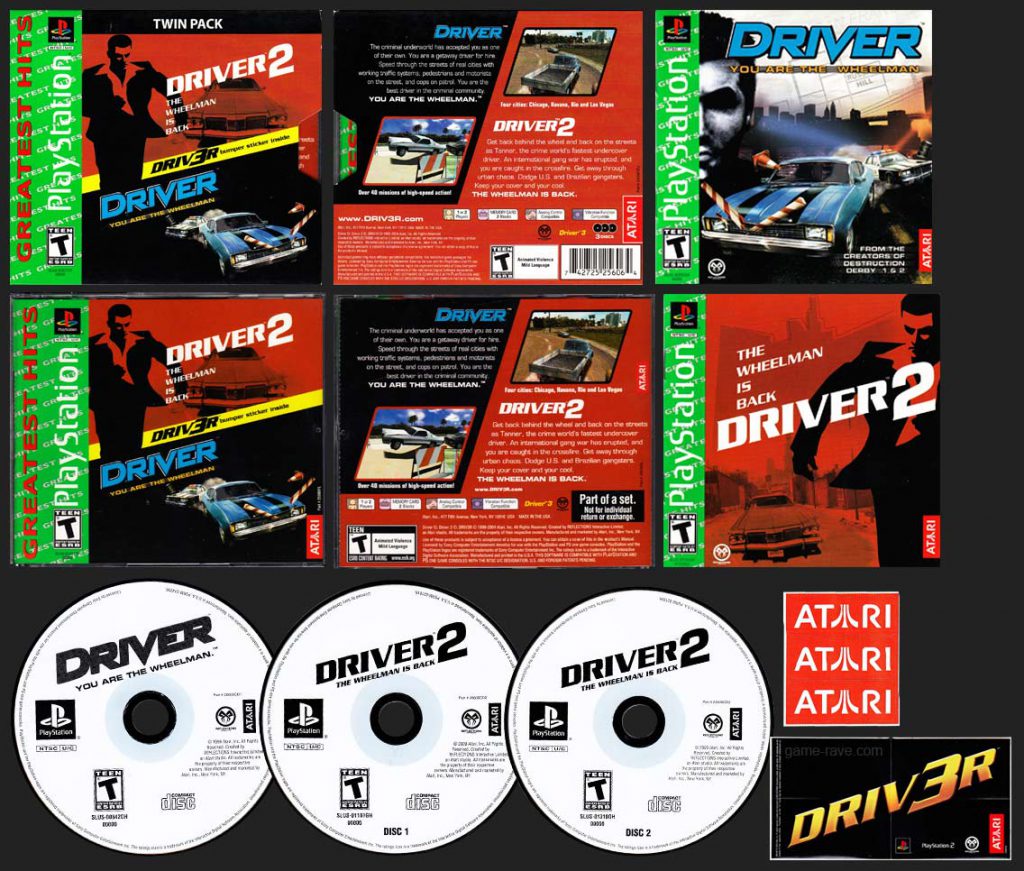 PSX PlayStation Driver Twin Pack Collectors Edition Greatest Hits Release