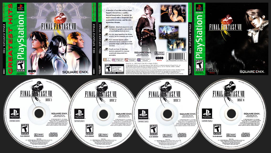 PlayStation Final Fantasy VIII Square-Enix Silver Bottom Release