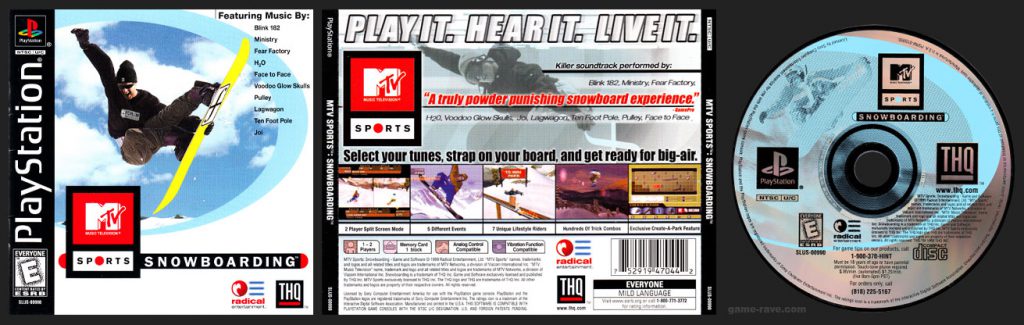 PSX PlayStation MTV Sports: Snowboarding Black Label Retail Release