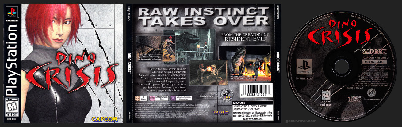 PSX PlayStation Dino Crisis Black Label Retail Release