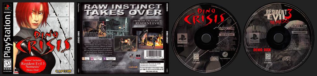 PSX PlayStation Dino Crisis with Demo Disc Black Label Retail Release