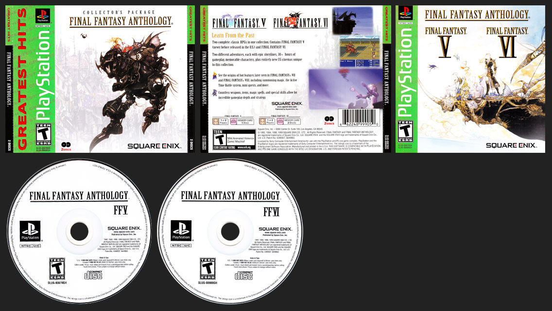 PlayStation Final Fantasy Anthology Greatest Hits Silver Bottom