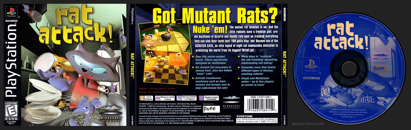 PSX PlayStation Rat Attack Black Label Retail Release