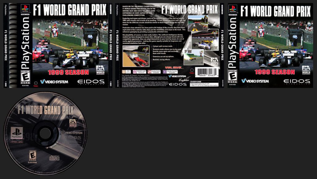 PSX PlayStation F1 World Grand Prix 1999 Season Black Label Double Jewel Case Retail Release