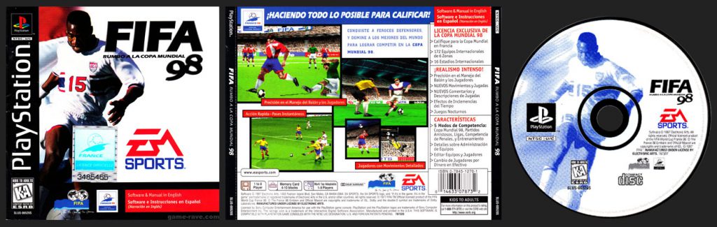 PSX PlayStation FIFA 98: Rumbo A La Copa Mundial Black Label Spanish Retail Release