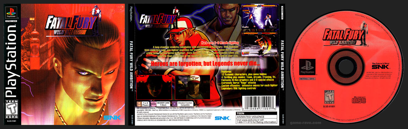 Fatal Fury: Wild Ambition (PlayStation)【Longplay】 