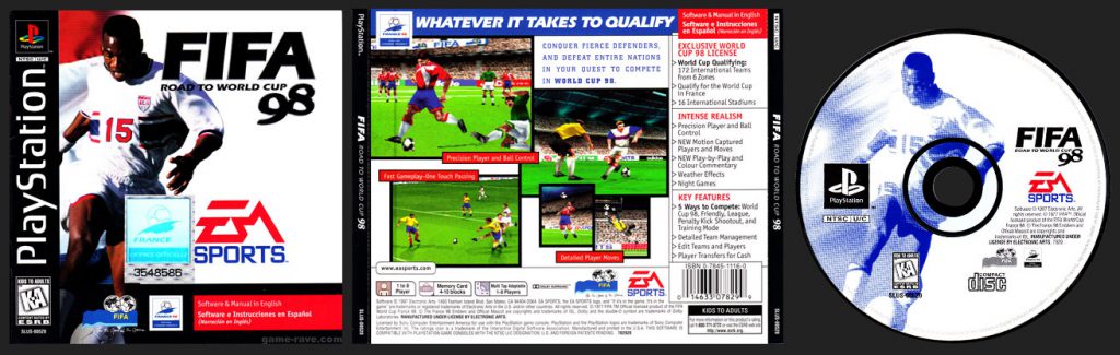 PSX PlayStation FIFA Soccer 98: Road to the World Cup Black Label Retail Release