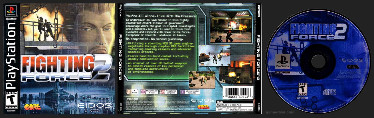 PSX PlayStation Fighting Force 2 Black Label Retail Release