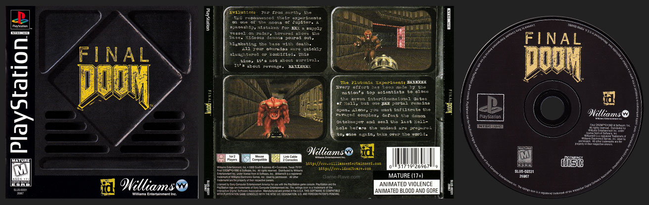 PSX PlayStation Final Doom Black Label Retail Release