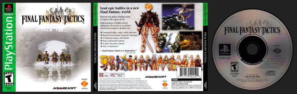 PSX PlayStation Final Fantasy Tactics Black Label Retail Release