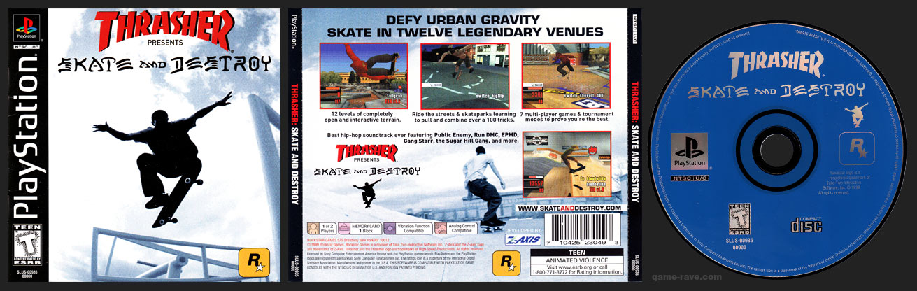 PSX PlayStation Thrasher Skate and Destroy Black Label Retail Release