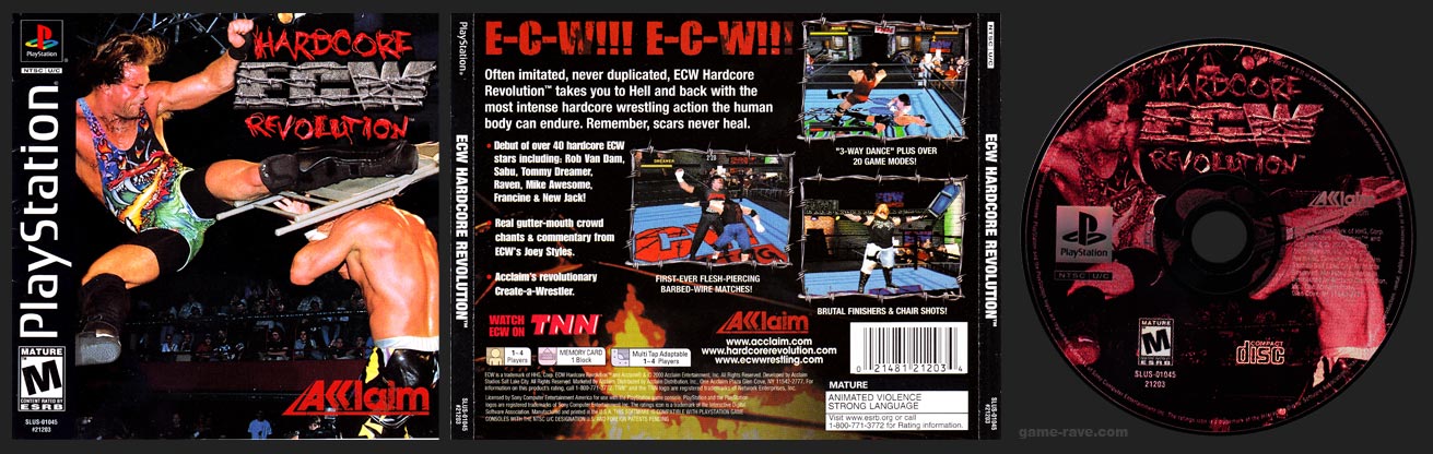 PSX PlayStation ECW Hardcore Revolution Black Label Retail Release