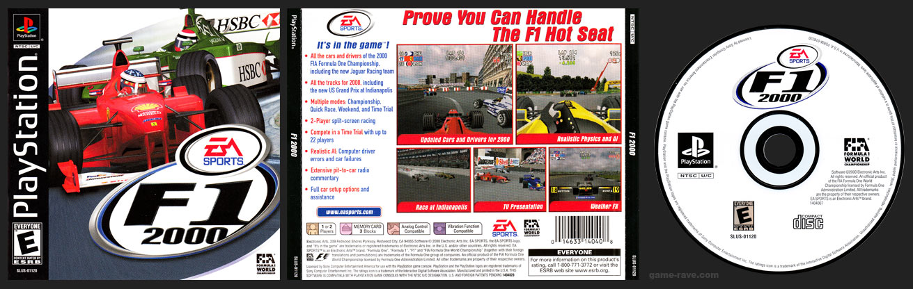 PSX PlayStation F1 2000 Black Label Retail Release