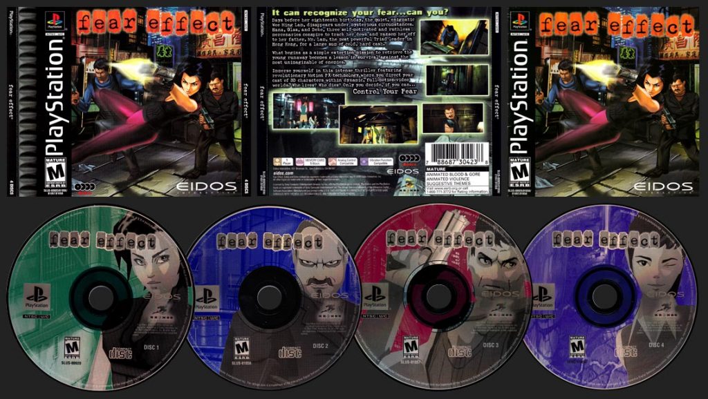 PSX PlayStation Fear Effect Double Jewel Case Black Label Retail Release