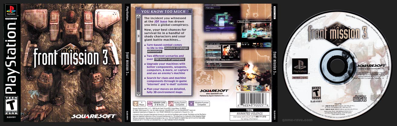 PSX PlayStation Front Mission 3 Black Label Retail Release 