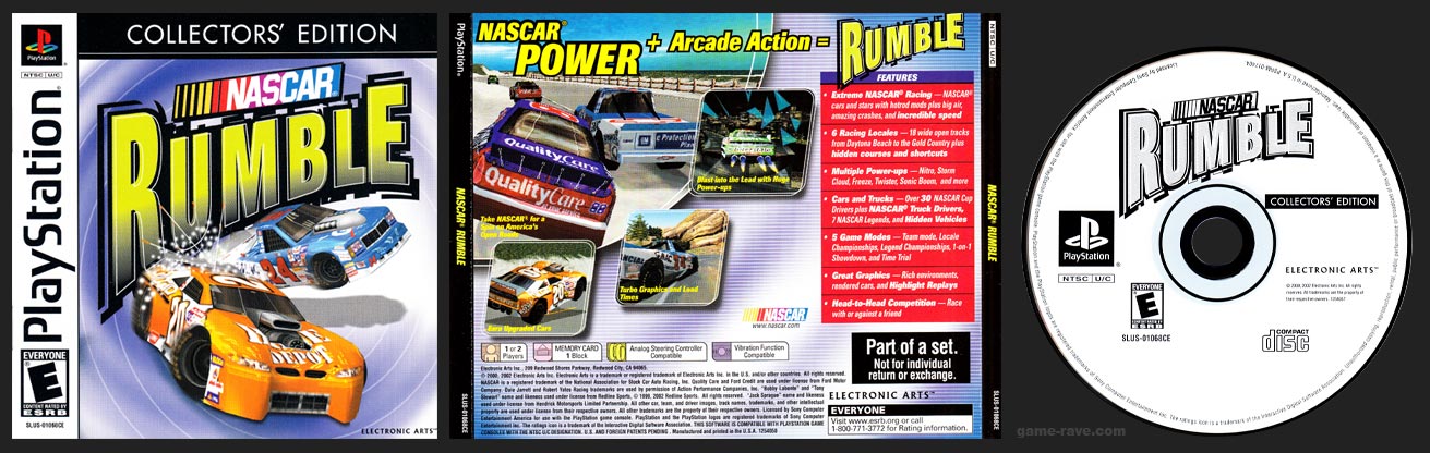 PlayStation NASCAR Rumble Collector's Edition White Label Release
