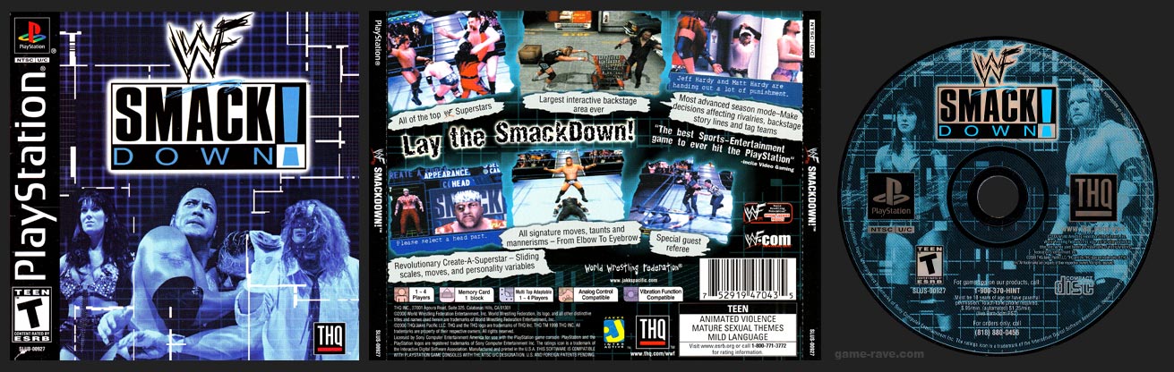 PSX PlayStation WWF Smackdown! Black Label Retail Release