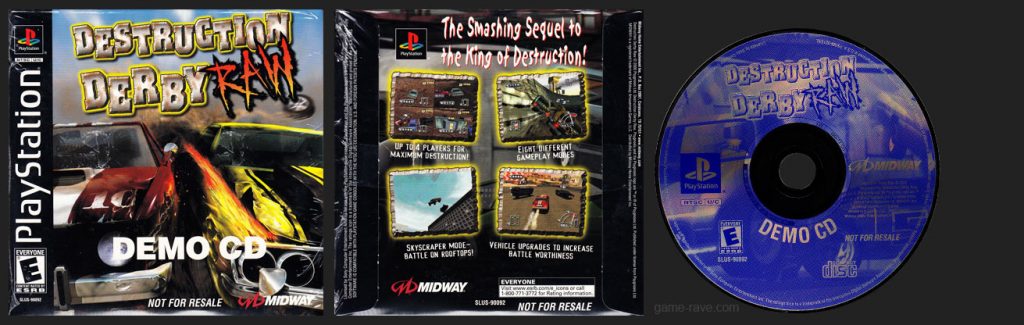 PSX PlayStation Destruction Derby Raw Demo CD