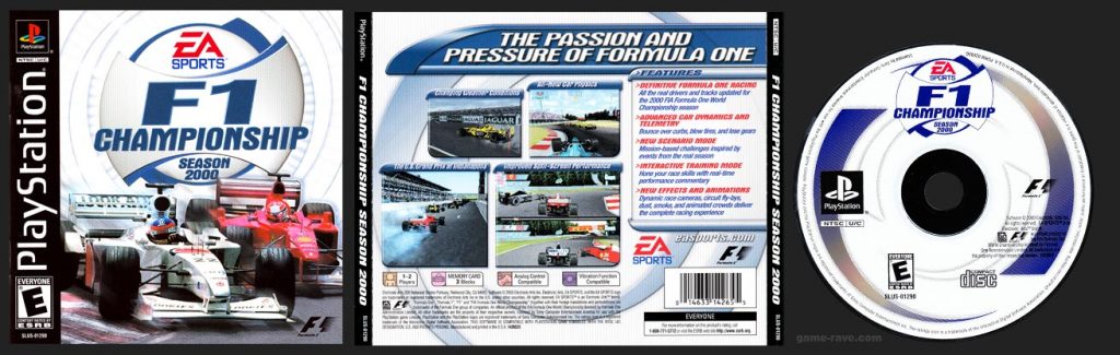 PSX PlayStation F1 Championship Season 2000 Black Label Retail Release