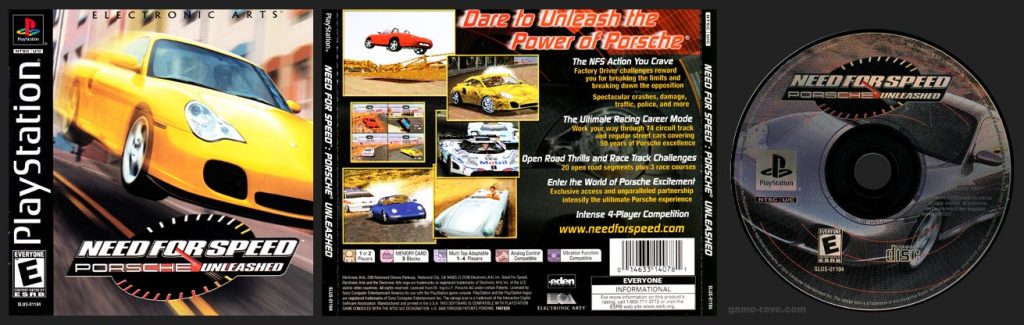 PSX PlayStation Need for Speed: Porsche Unleashed Black Label Retail Release