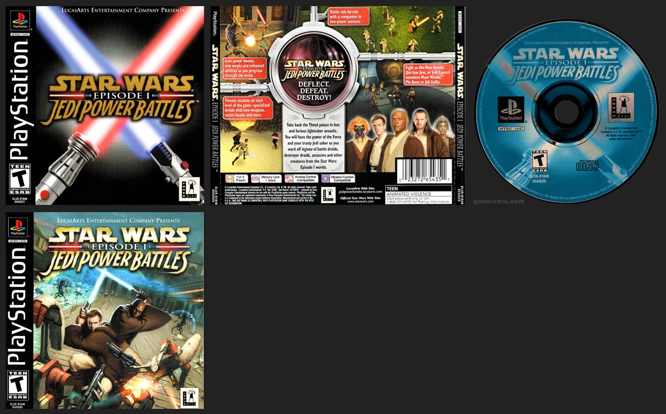 PlayStation Star Wars Episode I: Jedi Power Battles Store Exclusive Foil Front Insert Lightsabers