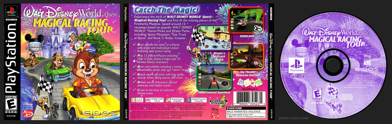 PSX PlayStation Walt Disney World Quest: Magical Racing Tour Black Label Retail Release
