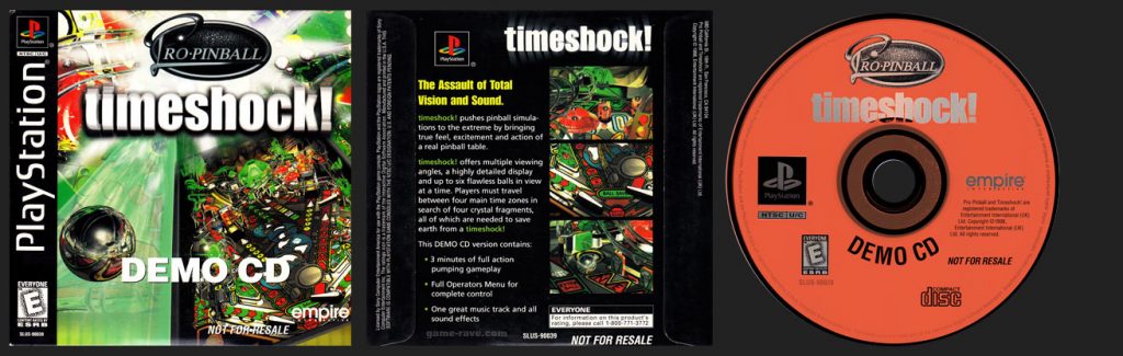 PSX PlayStation Pro-Pinball timeshock! Demo CD