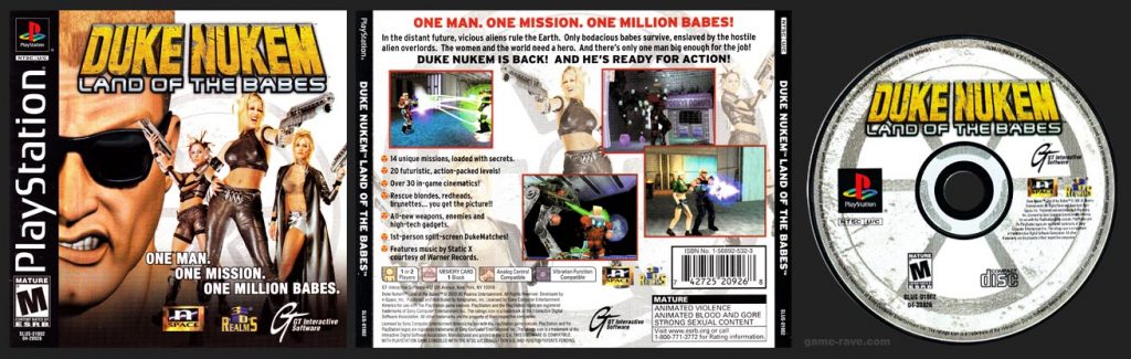 PSX PlayStation Duke Nukem: Land of the Babes Black Label Retail Release