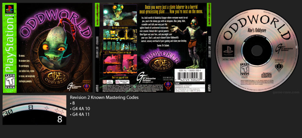 PSX Oddworld Abes Oddysee Greatest Hits Light Green Revision 2