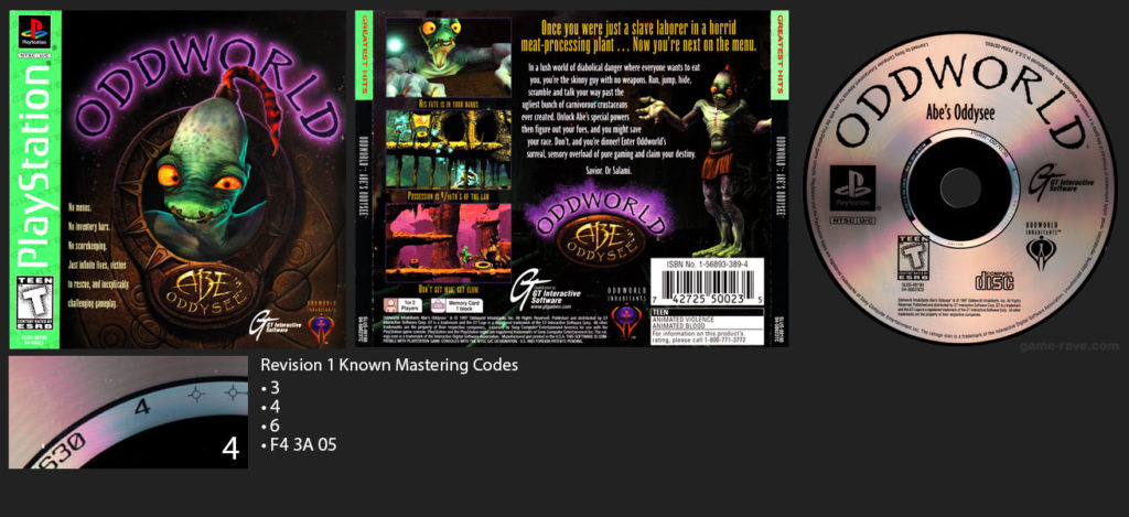 PSX Oddworld Abes Oddysee Greatest Hits Revision 1