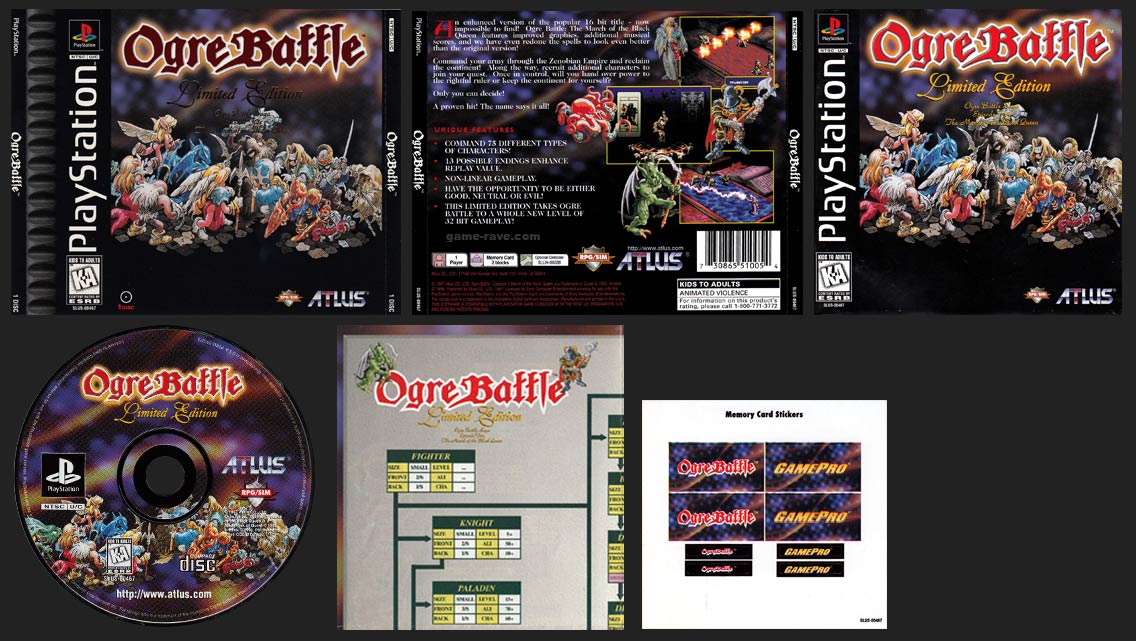 PlayStation Ogre Battle Limited Edition Black Label Retail Release