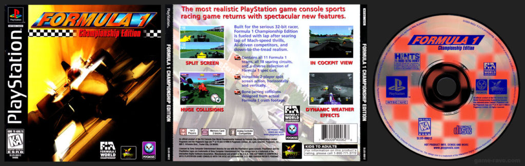 PSX PlayStation Formula 1 Championship Edition Censored and Edited Version Variant