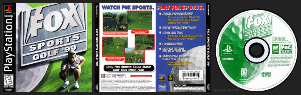 PSX PlayStation FOX Sports Golf '99 Black Label Retail Release