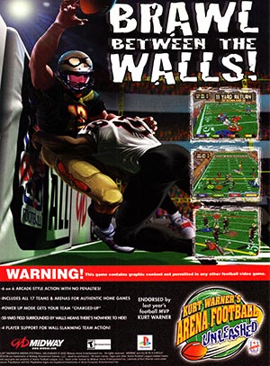 Kurt Warner's Arena Football Unleashed 1-Page Magazine Ad