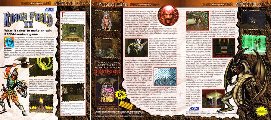 PSX PlayStation Magazine Ad for King's Field II