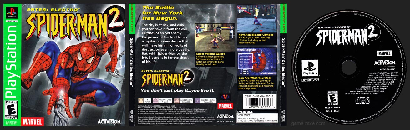 PSX PlayStation Spider-Man 2: Enter Electro