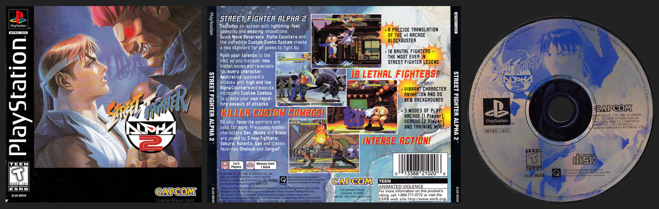 PSX PlayStation Street Fighter Alpha 2 Black Label Retail Release