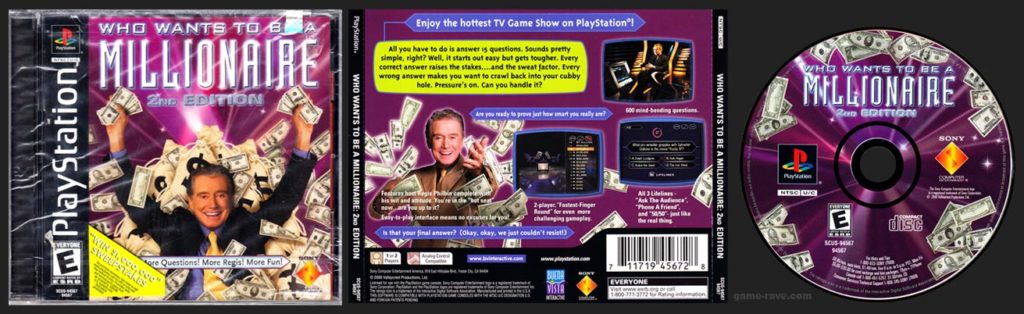 PSX PlayStation Who Wants to Be a Millionaire: 2nd Edition Sweepstakes Edition