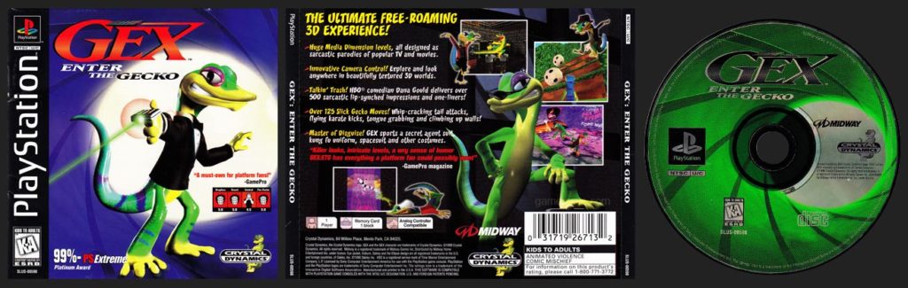 PSX PlayStation Gex: Enter the Gecko Black Label Gamepro Review Retail Release