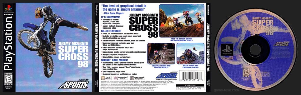PSX PlayStation Jeremy McGrath Supercross 98 Black Label Retail Release