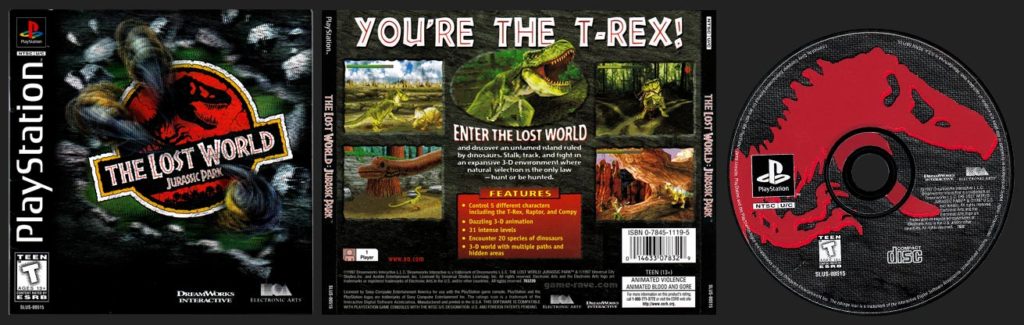 PSX PlayStation The Lost World: Jurassic Park Black Label Retail Release