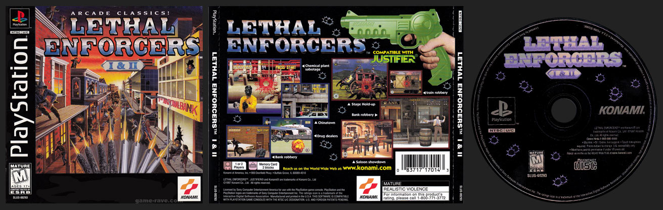 PSX PlayStation Lethal Enforcers I & II Black Label Retail Release