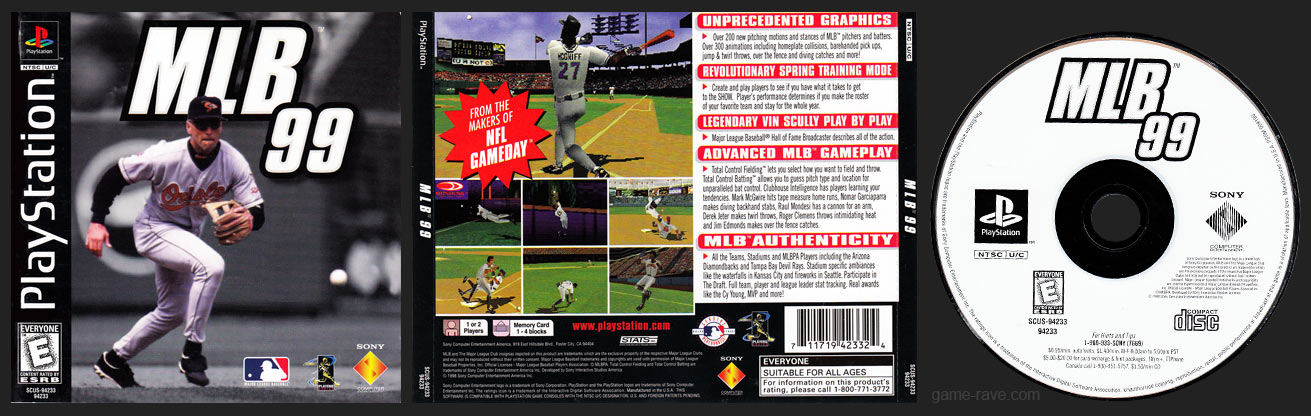 PSX PlayStation MLB 99 Black Label Retail Release