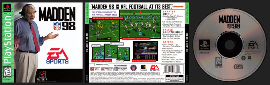 PSX PlayStation Madden NFL 98